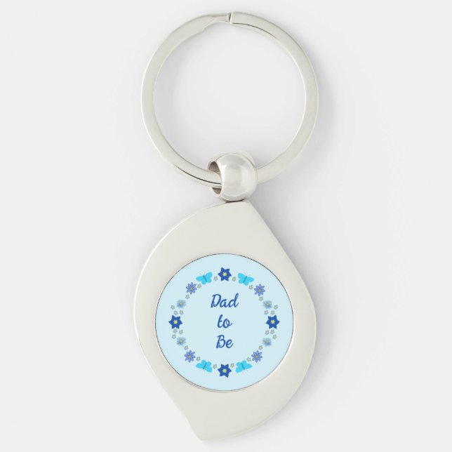 Chaveiro Borboletas e flores do menino azul personalizadas (Frente)
