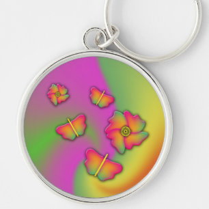 Chaveiro Borboletas & flores