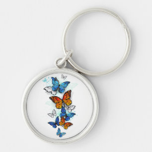 Chaveiro Borboletas voadoras Morpho e Monarca
