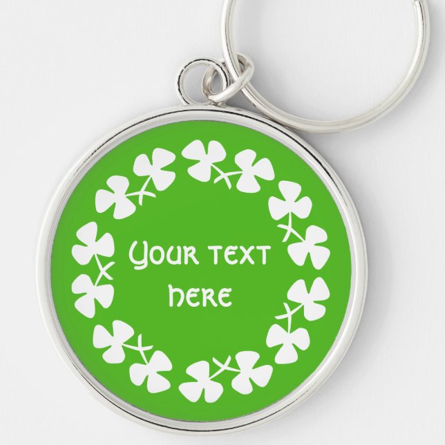 Chaveiro Borda de Camarões Brancos Adicionar Texto (Frente)