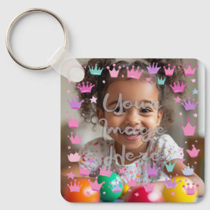 Chaveiro Borda de Fotografias da Princesa Púrpura, Rosa Pas