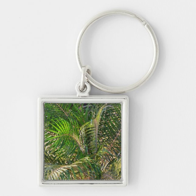 Chaveiro Bordas Tropicais de Palm Lit Sunset (Frente)