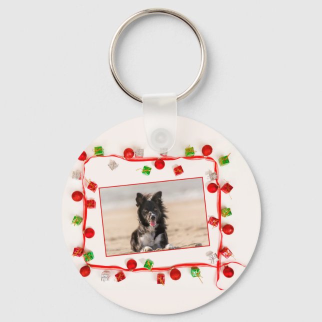Chaveiro Border Collie Christmas (Frente)