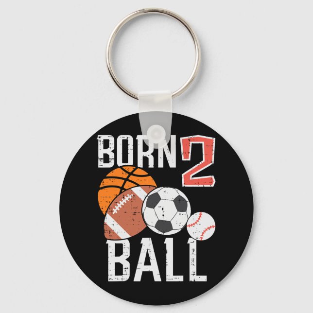Chaveiro Born Basketball Football 2nd Birthday Toddler Boy  (Frente)
