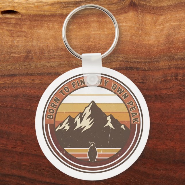 Chaveiro Born to find my own peak-The inspirational penguin (Frente)