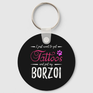 Chaveiro Borzoi Dog Lover Tattoo Engraçado Cachorro Mãe Dom