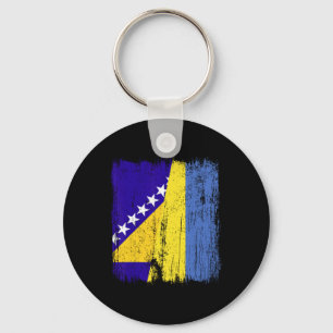 Chaveiro Bósnia e Herzegovina Ucrânia Meia Bandeira