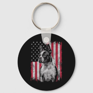 Chaveiro Boston Terrier, 4 de julho, Estados Unidos patriót