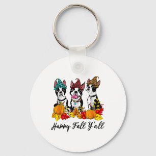 Chaveiro Boston Terrier Dog Fall Ya'll Halloween Cost