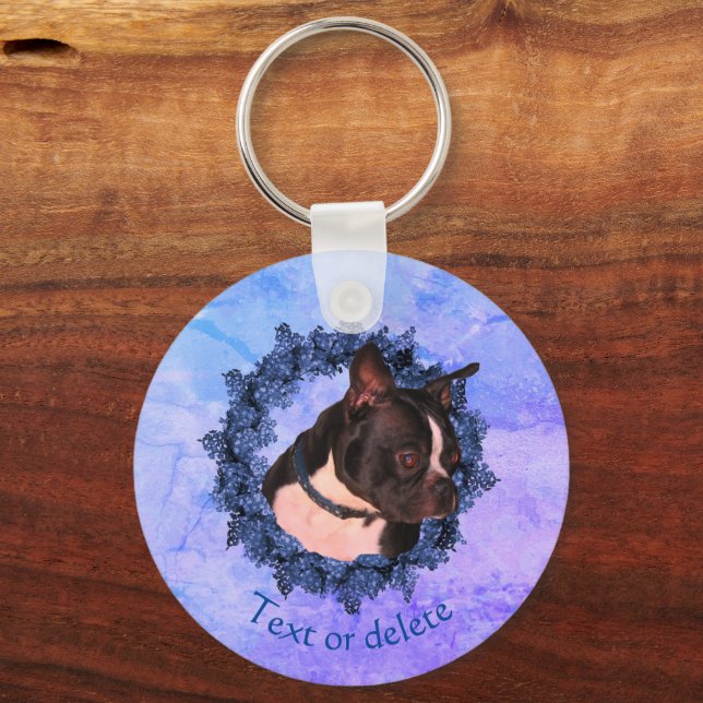 Chaveiro Boston Terrier Dog Personalizado (Frente)