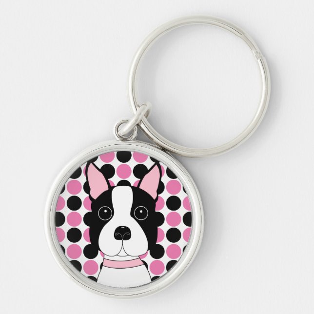 Chaveiro Boston Terrier enfrenta (Frente)