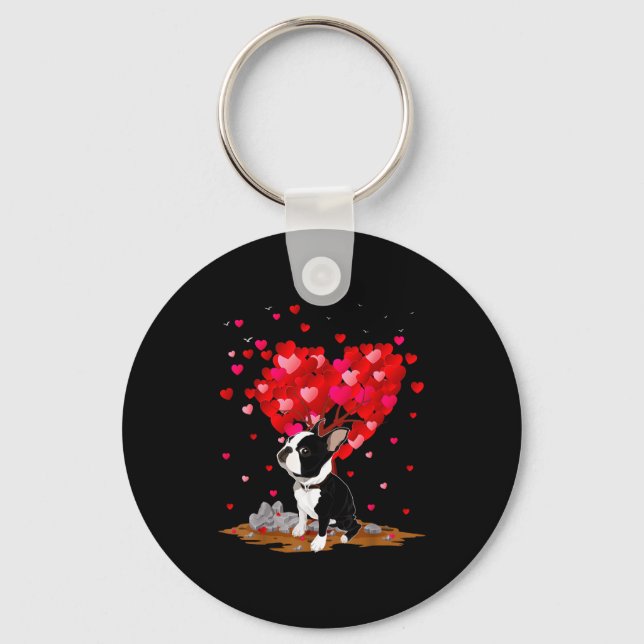 Chaveiro Boston Terrier Lover Heart Shape Boston Terrier Va (Frente)