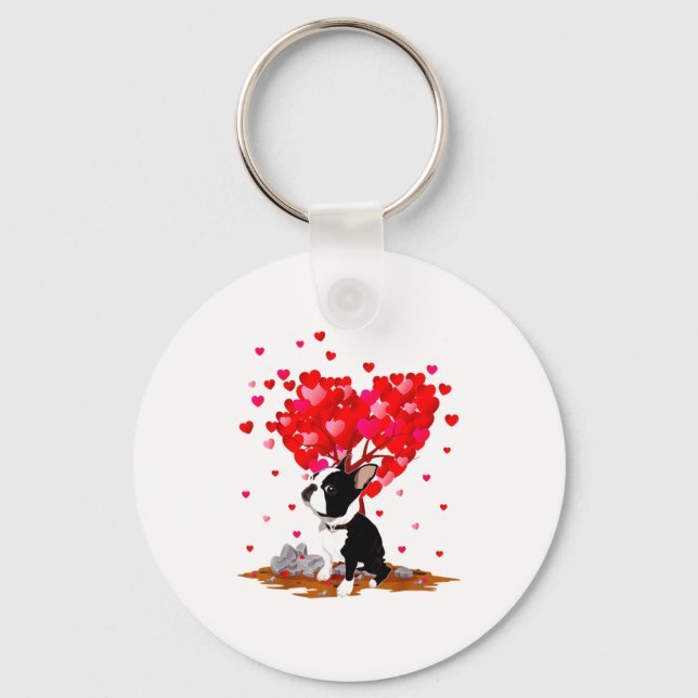 Chaveiro Boston Terrier Lover Heart Shape Boston Terrier Va (Frente)
