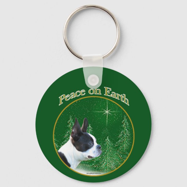 Chaveiro Boston Terrier Peace (Frente)