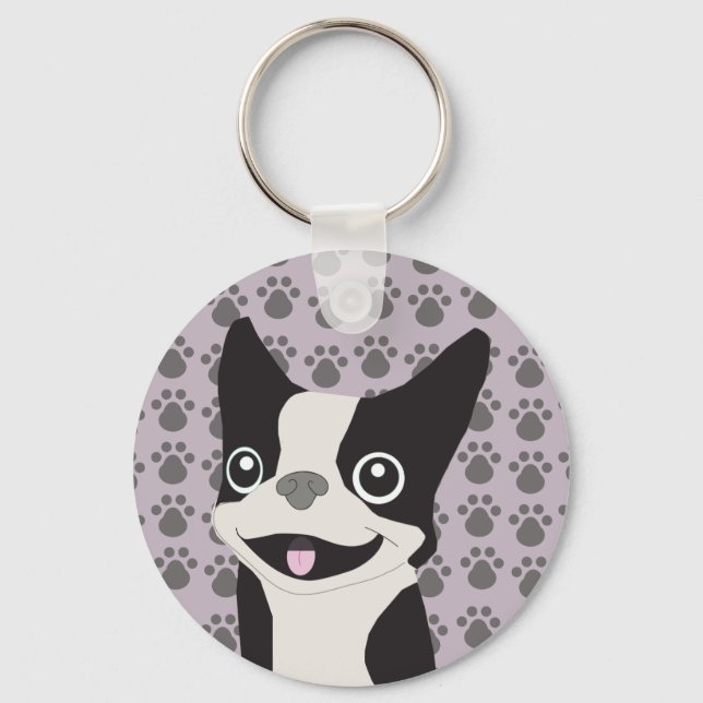 Chaveiro Boston Terrier, Purple lavender (Frente)