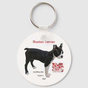 Chaveiro Boston Terrier qualquer outra coisa é apenas um
