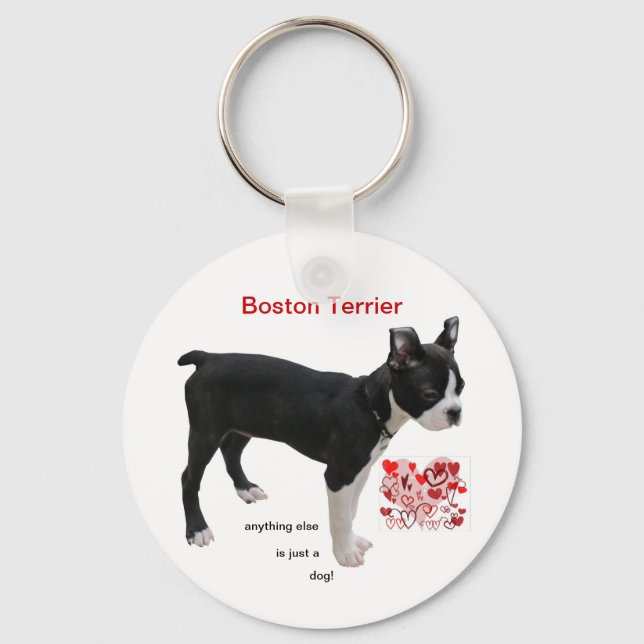 Chaveiro Boston Terrier, qualquer outra coisa, é apenas um  (Frente)