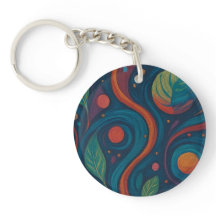 Botanical Bliss Full-Print Keychain