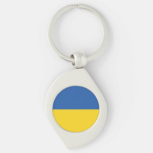Chaveiro Botão Bandeira da Ucrânia (Frente)