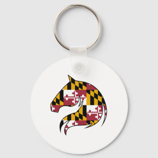 Chaveiro Botão de Cavalo da Bandeira de Maryland