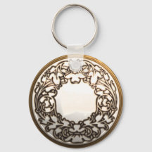 Botão de costura de vidro branco e dourado