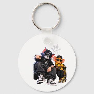 Chaveiro Botão de Perda de Animal de Hip Hop Legal Roupas