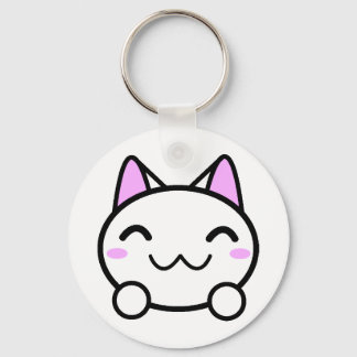Chaveiro Botão do Gatinho Kawaii