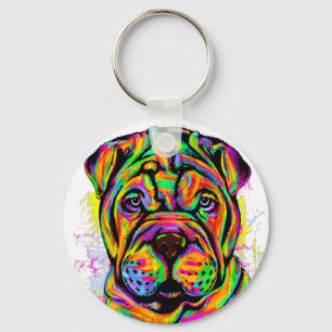 Chaveiro Botão Estilo de Vida do Cachorro do Shar Pei Pupp