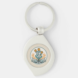 Chaveiro Botão Floral Laranja