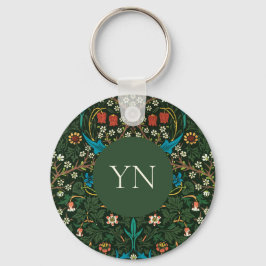 CHAVEIRO BOTÃO KEYRING : WILLIAM MORRIS : TULIPS