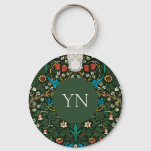 CHAVEIRO BOTÃO KEYRING : WILLIAM MORRIS : TULIPS