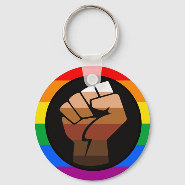 Chaveiro Botão LGBTQPOC Pride (Frente)