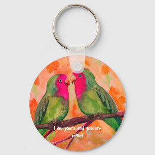 Chaveiro botão lovebird