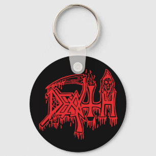 Chaveiro botão preto do logotipo antigo da escola vermelho