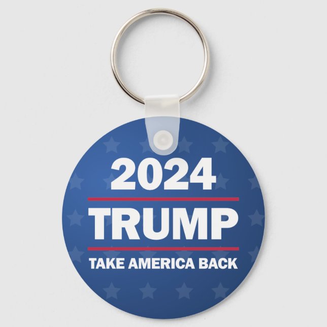 Chaveiro Botão Trump 2024 Take America Back (Frente)