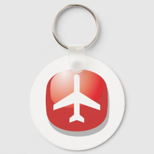 Chaveiro Botão Vermelho do Avião