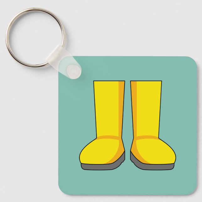 Chaveiro Botas de Borracha Amarela para Chuva (Frente)