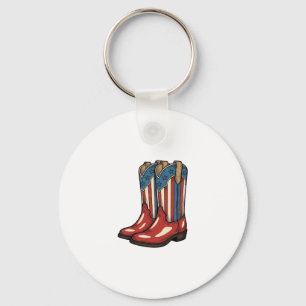 Chaveiro Botas de Cowgirl Patrióticas Vintage Camisa Wester