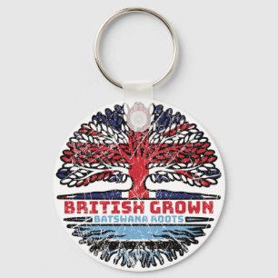 Chaveiro Botsuana Batsuana British Tree Roots Flag
