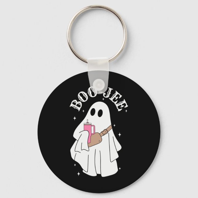 Chaveiro Boujee Boo-jee Cute Ghost Spooky Halloween (Frente)