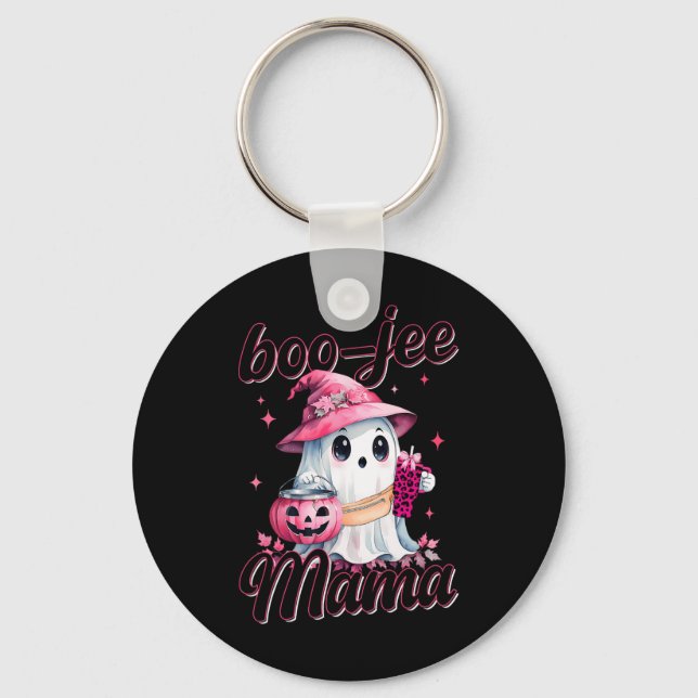 Chaveiro Boujee Boo Jee Spooky Ghost Pink Halloween Pumpkin (Frente)