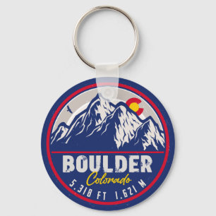 Chaveiro Boulder Colorado Retro Sunset Mountain Souvenirs