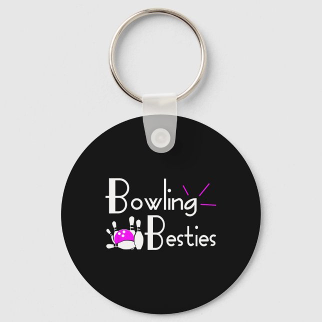 Chaveiro Bowling Besties Best Friends Womens League  (Frente)