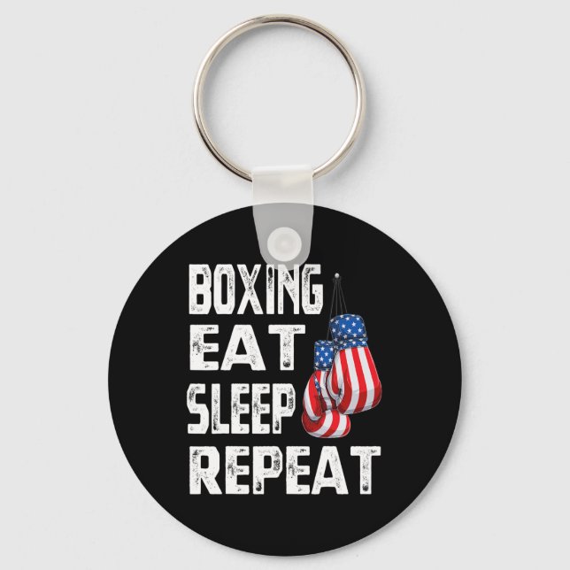 Chaveiro Boxe Comer Dormir Repetir Academia Boxeador Kickbo (Frente)