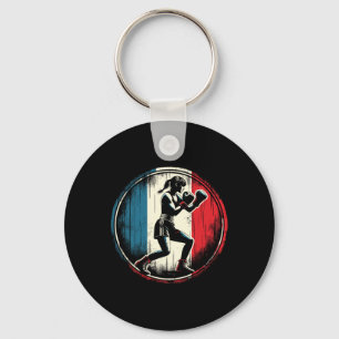 Chaveiro Boxeadora com Bandeira da França - Kickboxing Femi