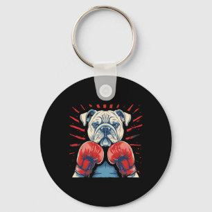 Chaveiro Boxer Bulldog Com Luvas de Boxe Kickboxing Engraça