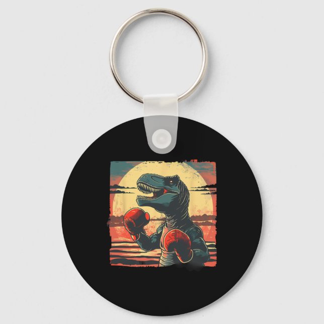 Chaveiro Boxer Dinosaur Boxing Dino Kickboxing T-rex Boxing (Frente)