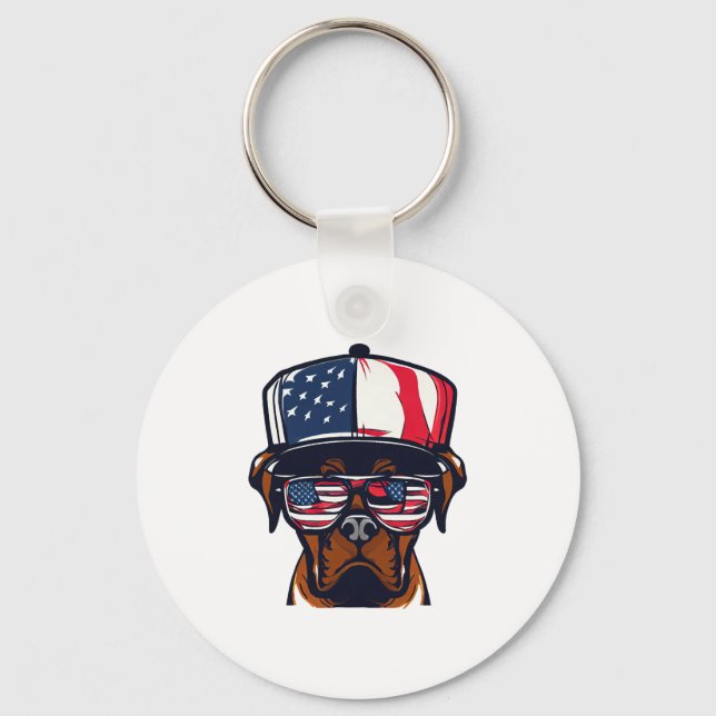 Chaveiro Boxer Dog 4 de julho (Frente)