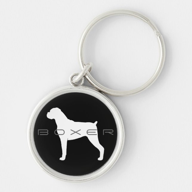 Chaveiro Boxer Dog Silhouette (Frente)