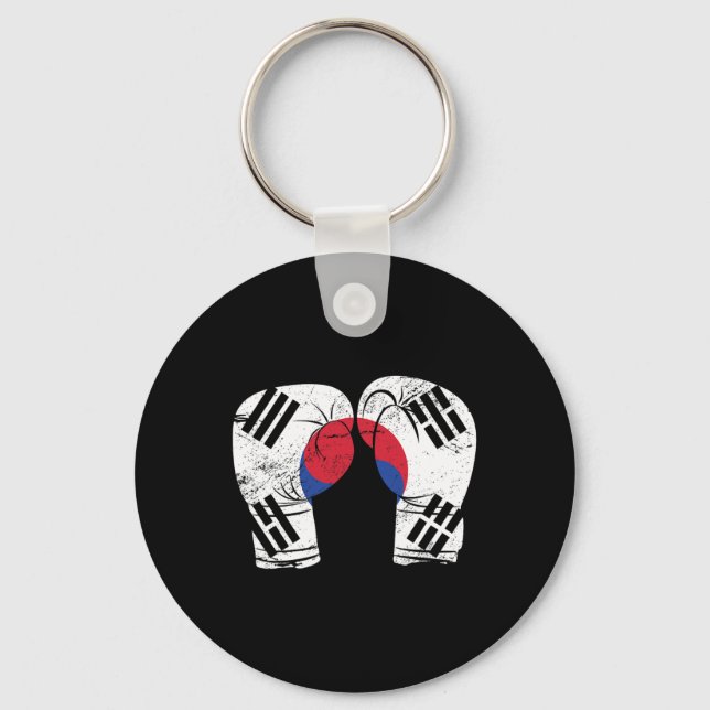 Chaveiro Boxer Luvas Boxer - Bandeira Coreana Coreia do Sul (Frente)